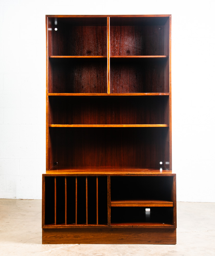 Mid Century Danish Modern Cabinet Bookcase Record Rosewood Omann Jun Hifi Vinyl - Image 3