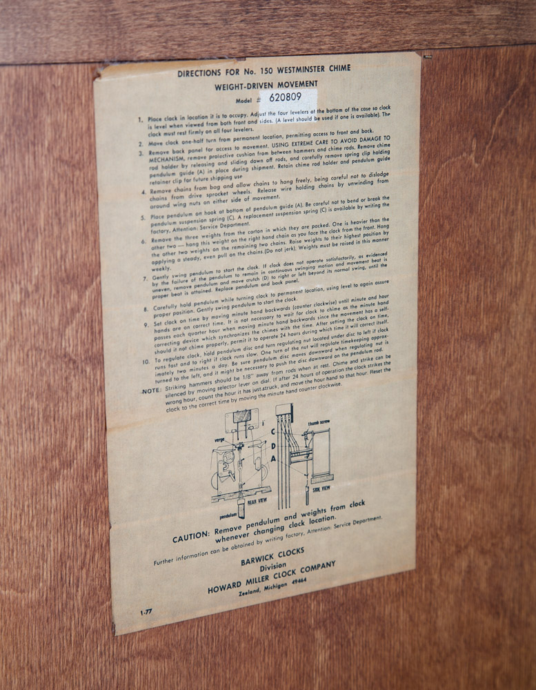 Mid Century Modern Grandfather Clock Rosewood Burl George Nelson Howard Miller - Image 6