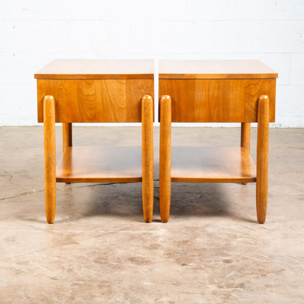 Mid Century Modern Nightstands End Side Tables LA period Furniture Blonde Drawer - Image 4