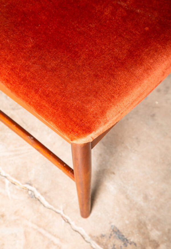 Mid Century Danish Modern Dining Chairs Set 4 Solid Teak Orange Dark Denmark Mcm - Image 10