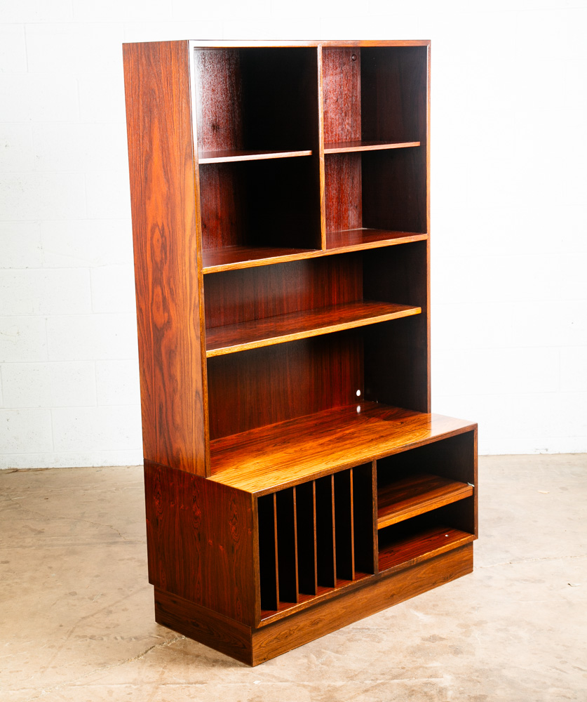 Mid Century Danish Modern Cabinet Bookcase Record Rosewood Omann Jun Hifi Vinyl