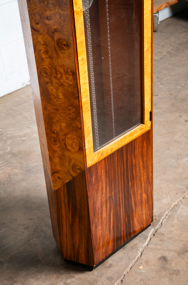 Mid Century Modern Grandfather Clock Rosewood Burl George Nelson Howard Miller - Image 12