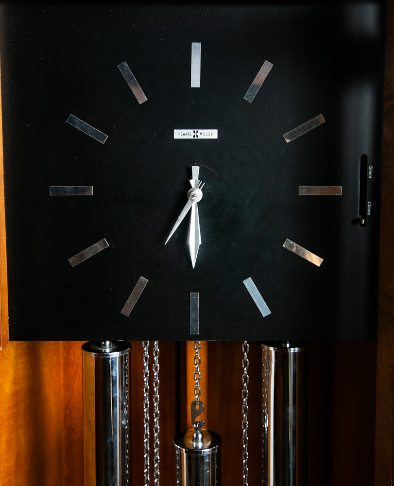 Mid Century Modern Grandfather Clock Rosewood Burl George Nelson Howard Miller - Image 3