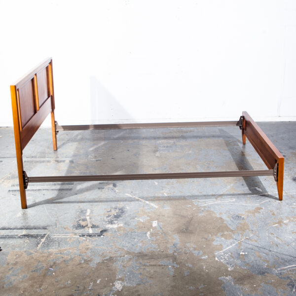 Mid Century Modern Bed Frame Headboard Footboard Full Size Danish Vintage Cherry - Image 4