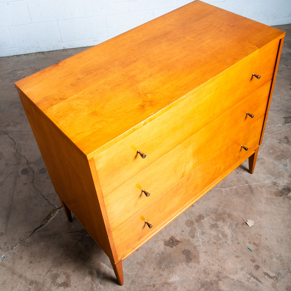 Mid Century Modern Dresser 3 Drawer Chest Paul Mccobb Planner Group Solid Maple - Image 5