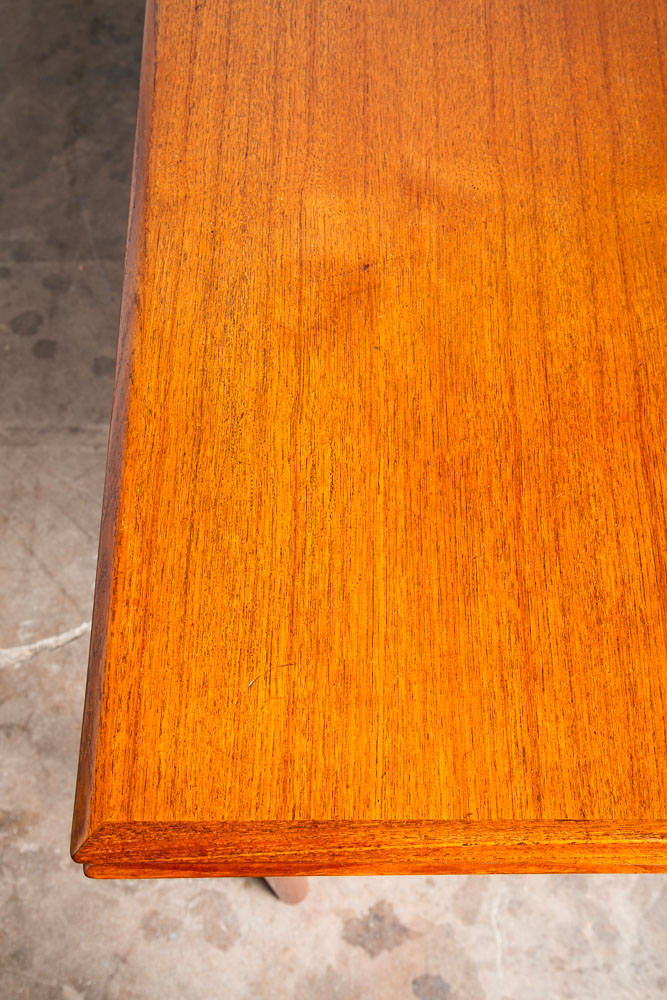 Mid Century Danish Modern Dining Table Teak Extension 2 Draw Leaf Denmark Mcm - Image 8