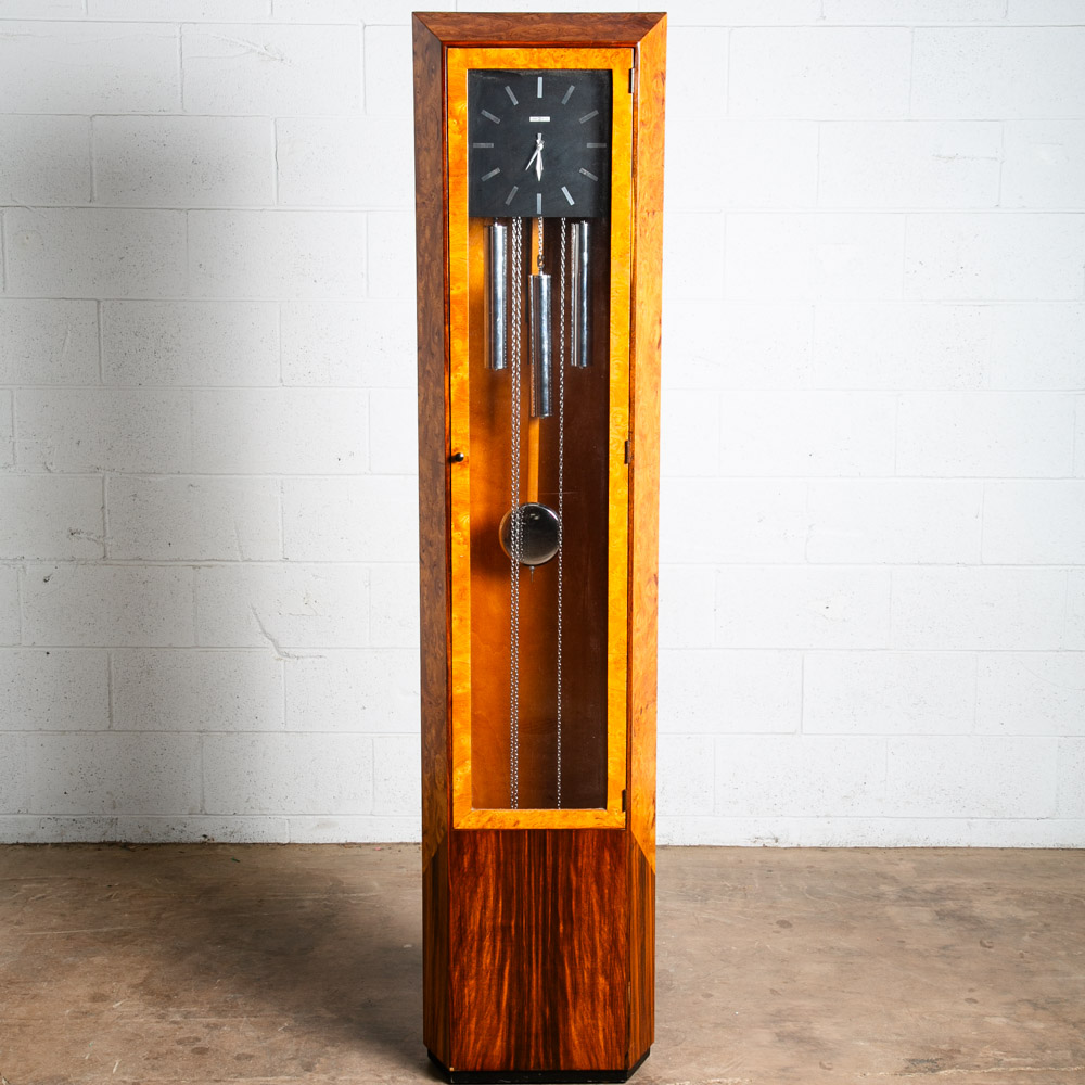 Mid Century Modern Grandfather Clock Rosewood Burl George Nelson Howard Miller - Image 5