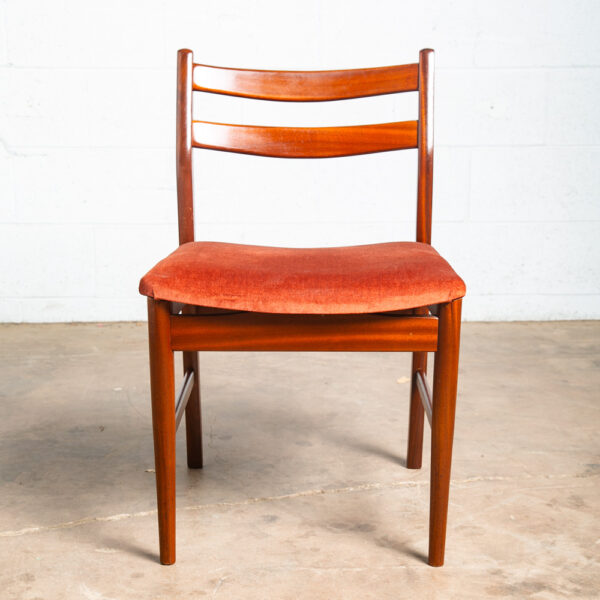 Mid Century Danish Modern Dining Chairs Set 4 Solid Teak Orange Dark Denmark Mcm - Image 6