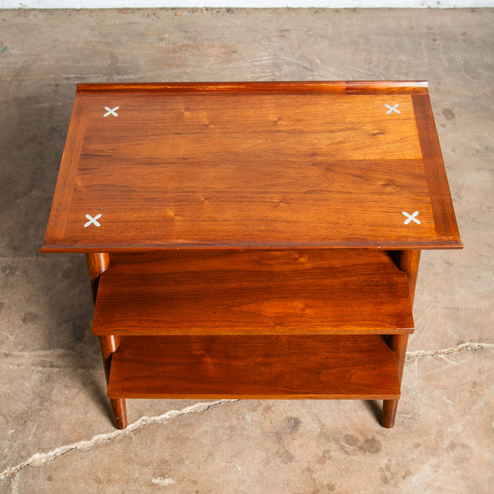 Mid Century Modern End Side 3 Tier Table Nightstand American Martinsville Dania - Image 4