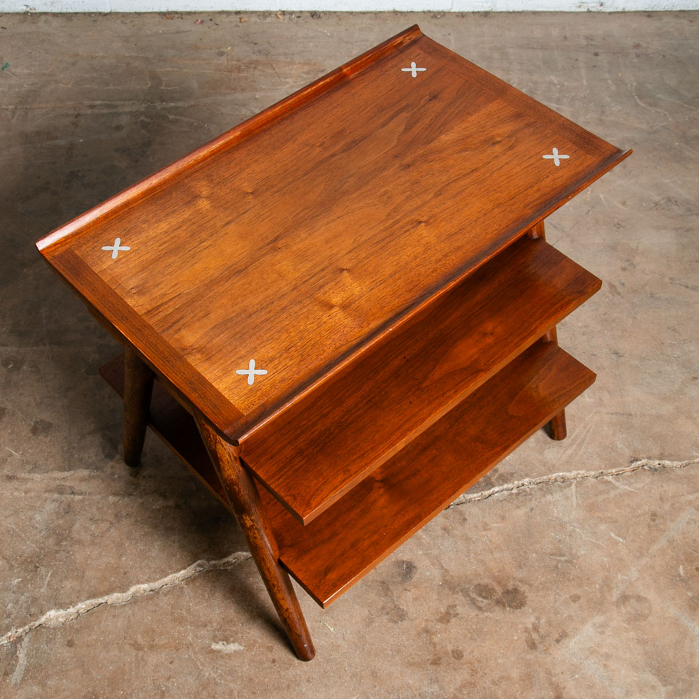 Mid Century Modern End Side 3 Tier Table Nightstand American Martinsville Dania - Image 5