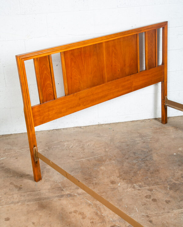 Mid Century Modern Bed Frame Headboard Footboard Full Size Danish Vintage Cherry - Image 9