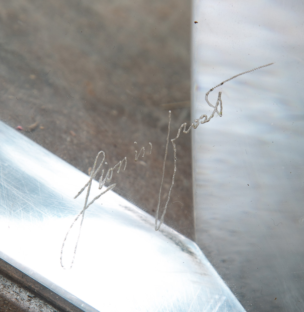 Mid Century Modern Dining Table Oval Lucite Lion In Frost Chrome Vintage Signed - Image 6