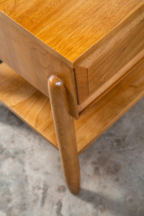 Mid Century Modern Nightstands End Side Tables LA period Furniture Blonde Drawer - Image 12
