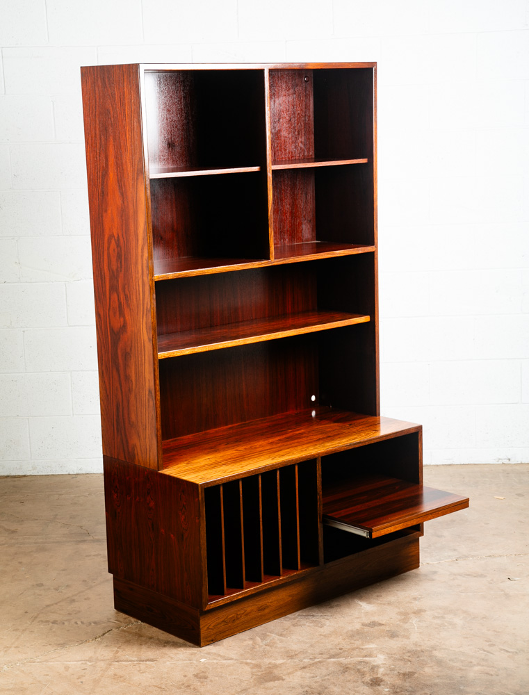 Mid Century Danish Modern Cabinet Bookcase Record Rosewood Omann Jun Hifi Vinyl - Image 2