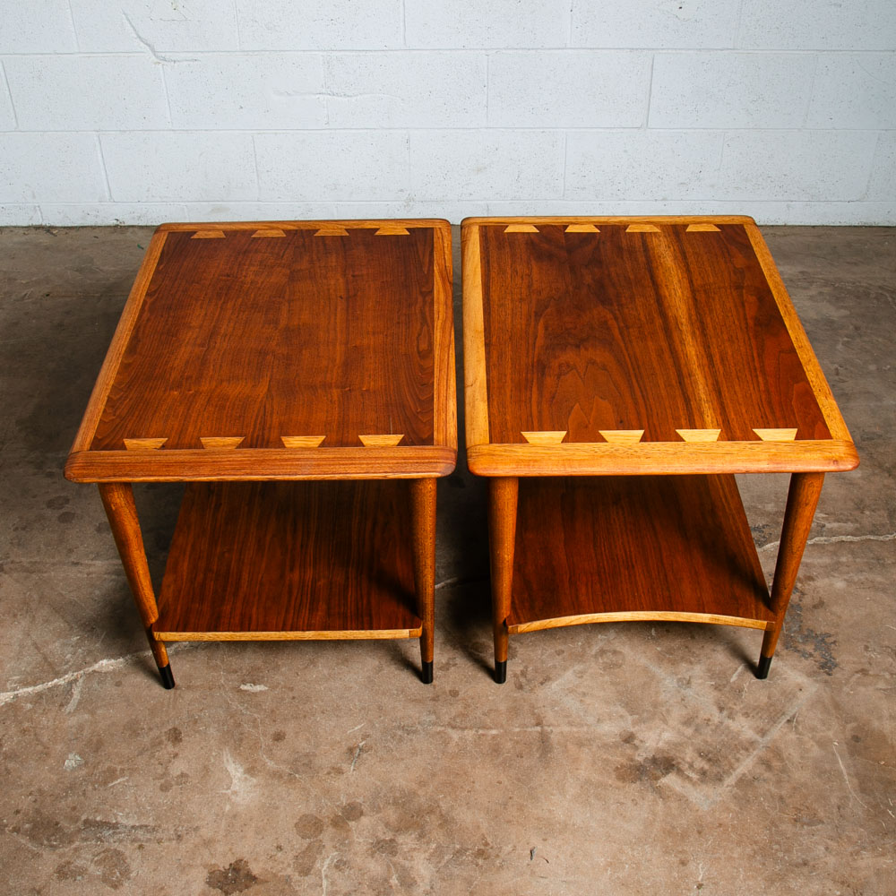 Mid Century Modern End Tables Side Nightstand Pair Lane Acclaim Rectangular NM - Image 2