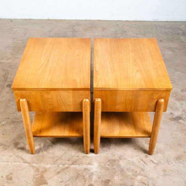 Mid Century Modern Nightstands End Side Tables LA period Furniture Blonde Drawer - Image 7