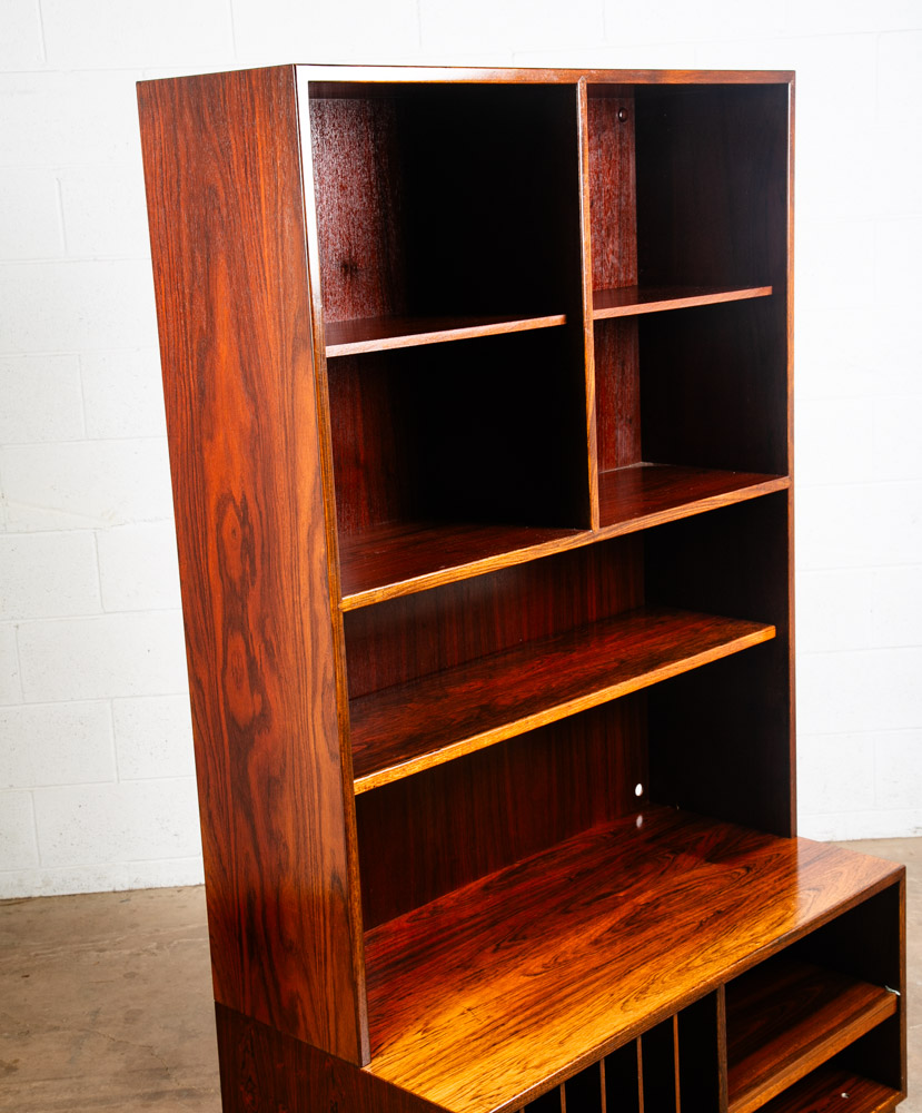 Mid Century Danish Modern Cabinet Bookcase Record Rosewood Omann Jun Hifi Vinyl - Image 10