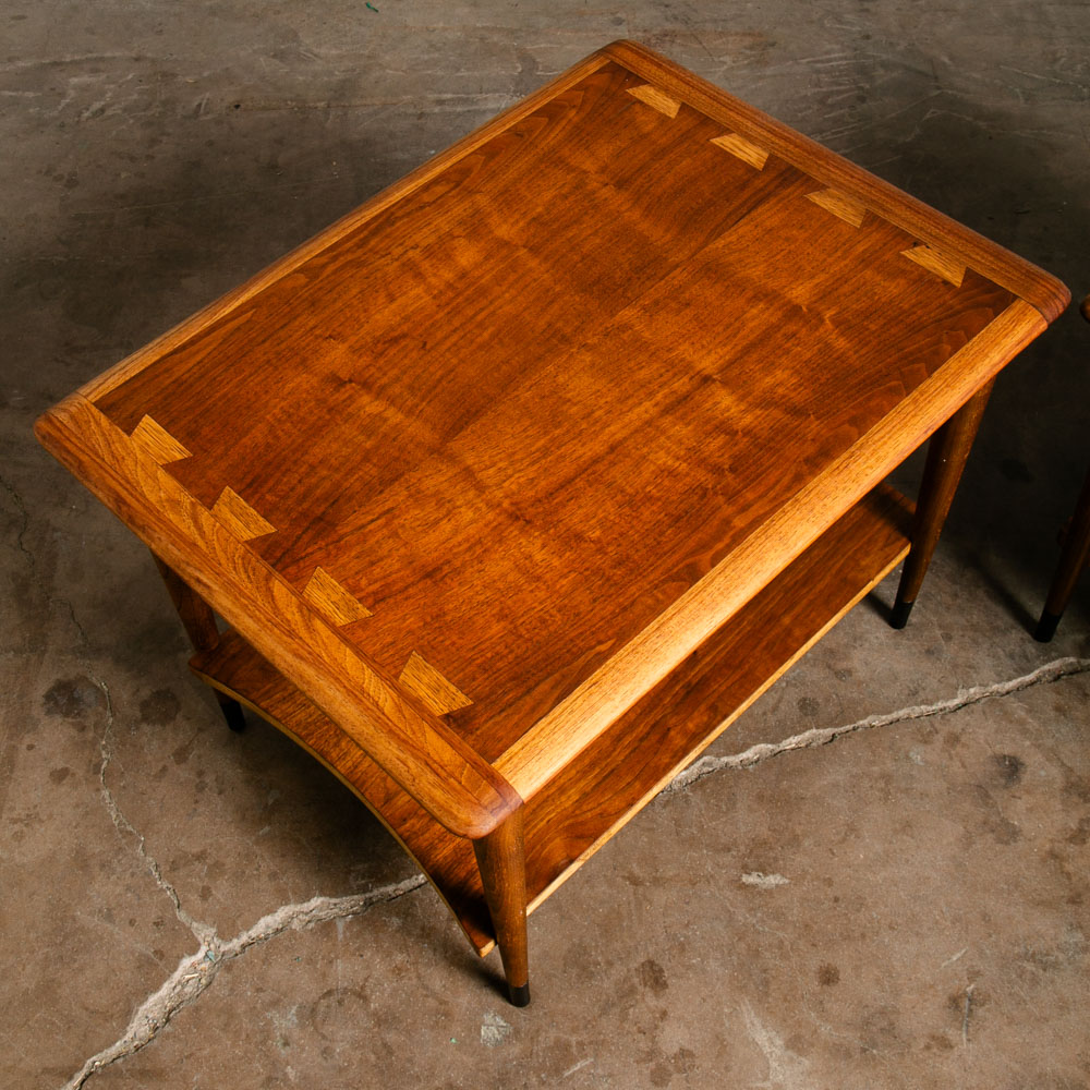 Mid Century Modern End Tables Side Nightstand Pair Lane Acclaim Rectangular NM - Image 8