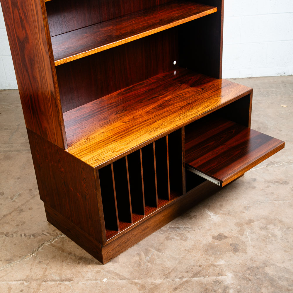 Mid Century Danish Modern Cabinet Bookcase Record Rosewood Omann Jun Hifi Vinyl - Image 12