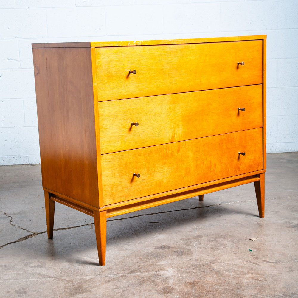 Mid Century Modern Dresser 3 Drawer Chest Paul Mccobb Planner Group Solid Maple - Image 2