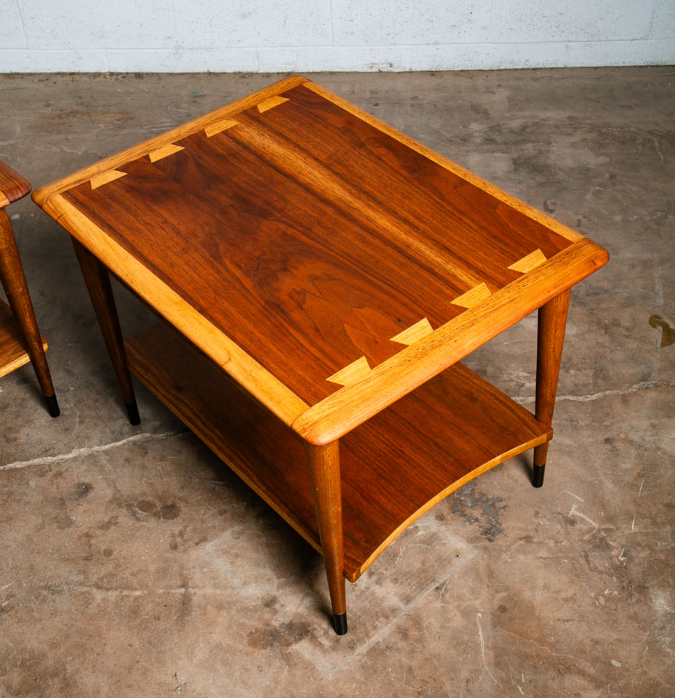 Mid Century Modern End Tables Side Nightstand Pair Lane Acclaim Rectangular NM - Image 9