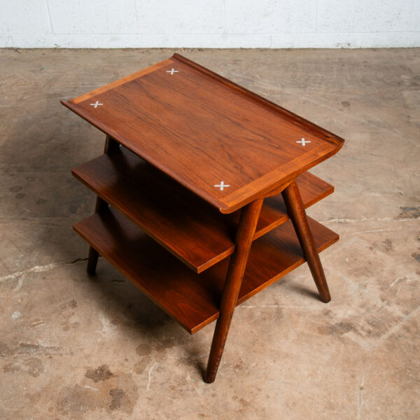 Mid Century Modern End Side 3 Tier Table Nightstand American