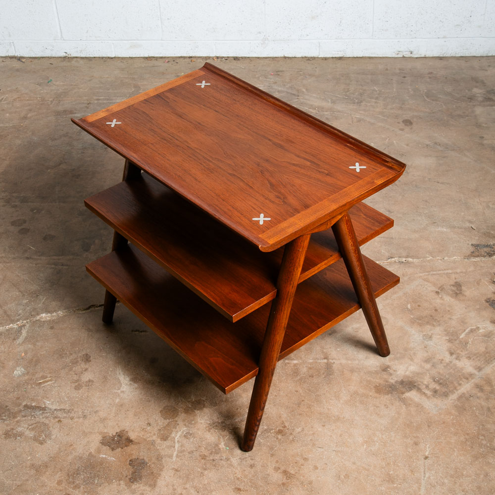 Mid Century Modern End Side 3 Tier Table Nightstand American Martinsville Dania