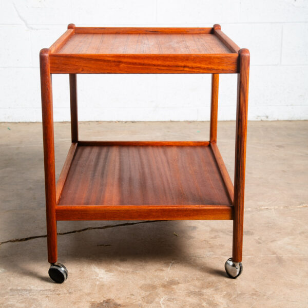 Mid Century Danish Modern Serving Cart Trolley Teak Wood Rolling Bar Vintage Mcm - Image 8