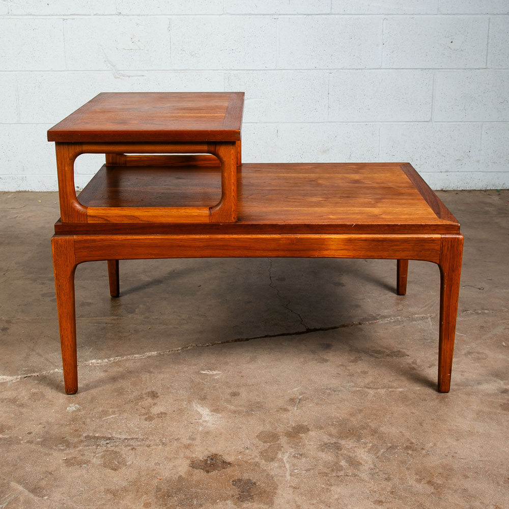 Mid Century Modern Nightstand End Side Table Lane Step up Walnut Vintage Drexel - Image 4