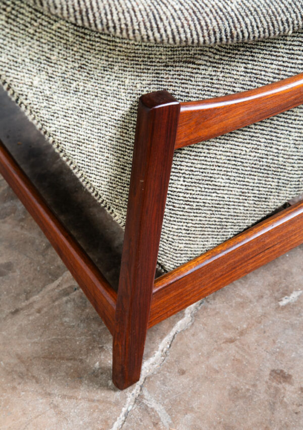 Mid Century Modern Lounge Rocking Chair Paoli White Wool Solid Walnut Vintage - Image 7