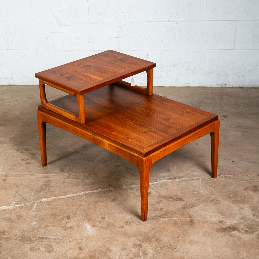 Mid Century Modern Nightstand End Side Table Lane Step up Walnut Vintage Drexel - Image 3