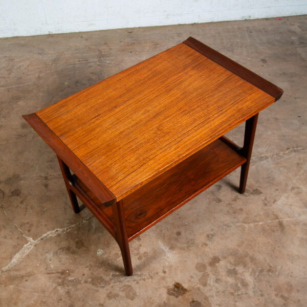 Mid Century Danish Modern Side Table End Nightstand Solid Teak Japanese Japan VG - Image 2