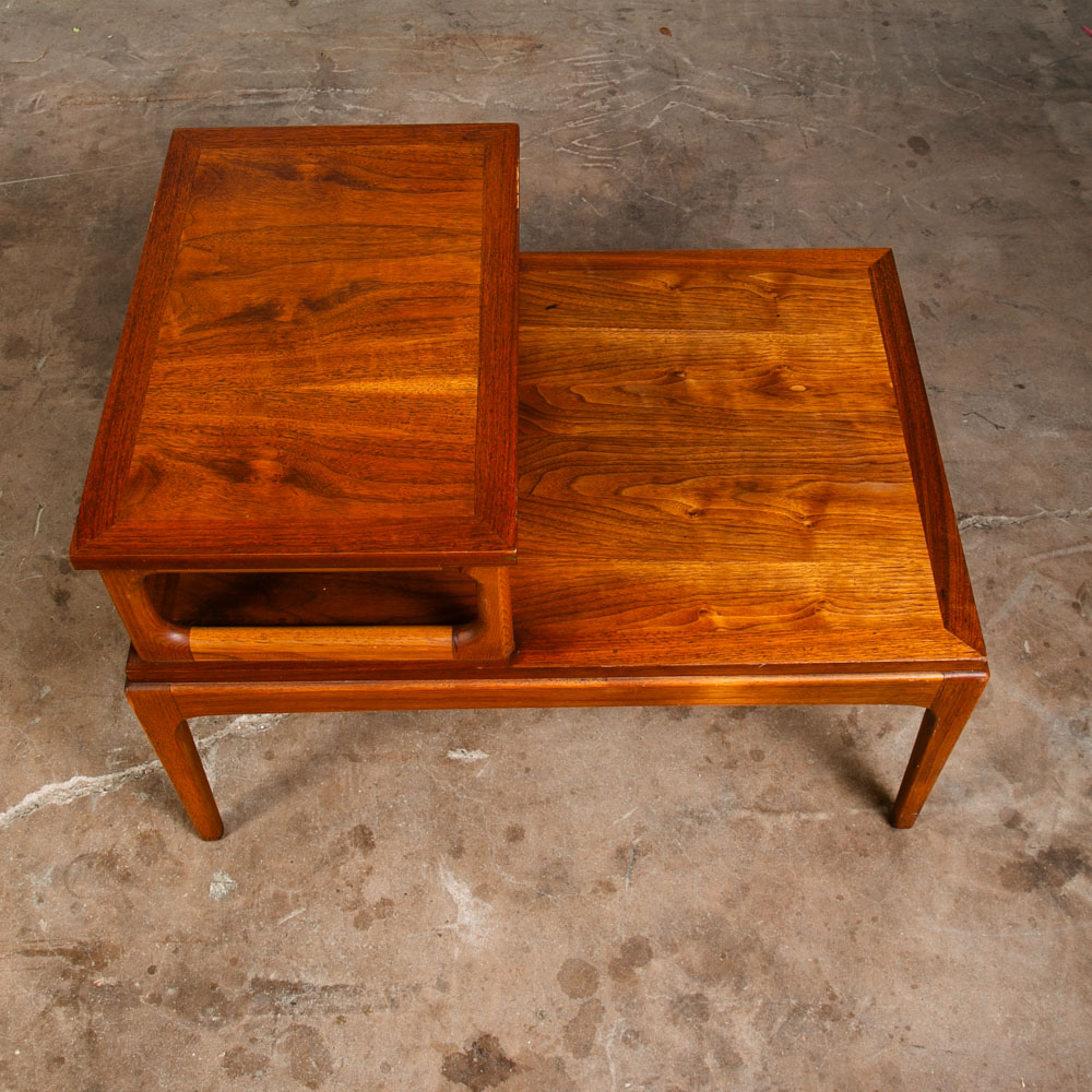 Mid Century Modern Nightstand End Side Table Lane Step up Walnut Vintage Drexel - Image 5