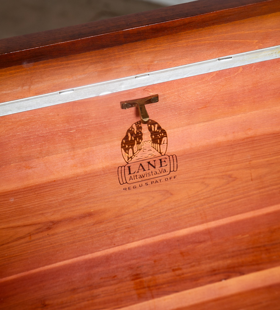 Mid Century Modern Hope Chest Lane Walnut Wood Trunk Lock Disassembled Vintage - Image 8