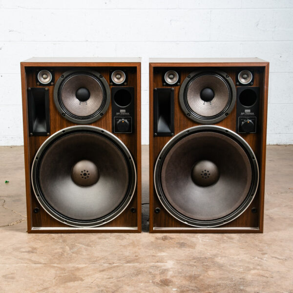 Vintage Speakers Sansui SP 7500X 4 Way Walnut Tested Speaker Set Lattice Grills - Image 2
