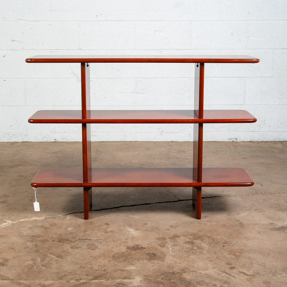 Mid Century Modern Display 3 Tier Shelving Mahogany Wood Shelf Vintage Danish - Image 10