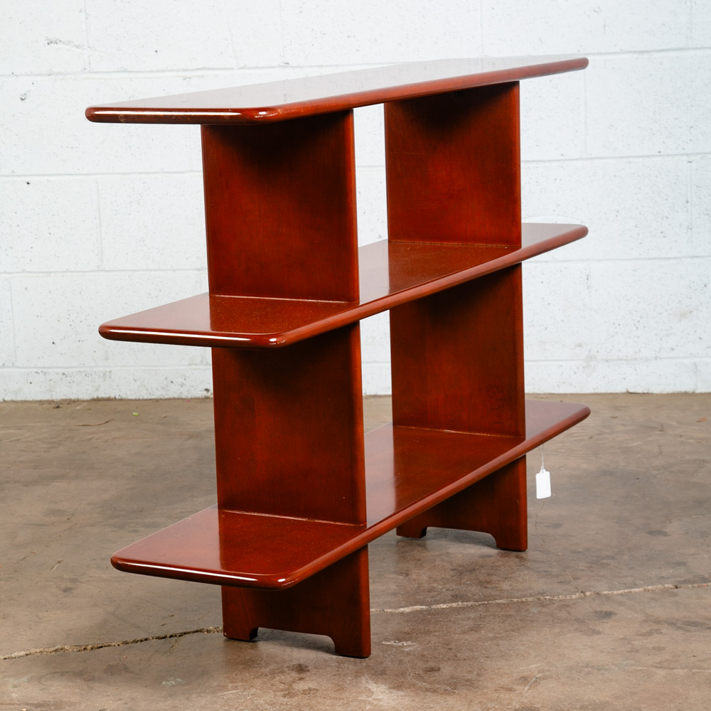 Mid Century Modern Display 3 Tier Shelving Mahogany Wood Shelf Vintage Danish - Image 6