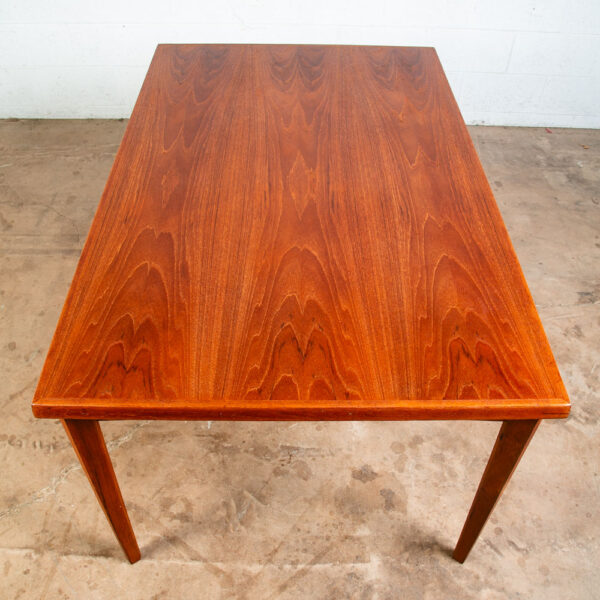 Mid Century Danish Modern Dining Table Denmark Teak Wood Extension Draw Leaf NM
