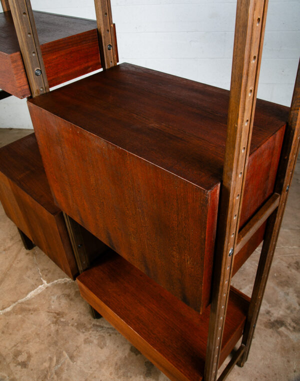 Mid Century Danish Modern Room Divider Wall Unit Teak Wood 2 Bay Free Standing - Image 10