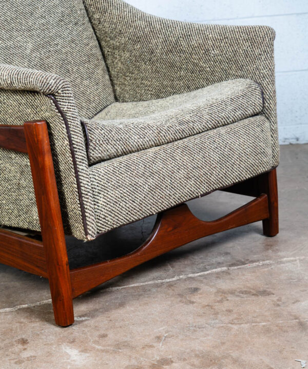 Mid Century Modern Lounge Rocking Chair Paoli White Wool Solid Walnut Vintage - Image 8