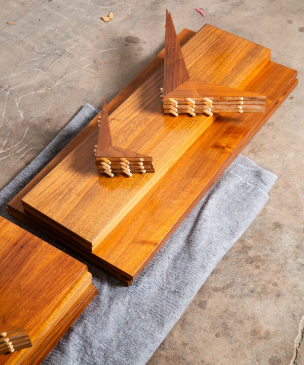 Mid Century Danish Modern Wall Unit 3 Bay Walnut Wood Poul Cadovius Cado Shelves - Image 11