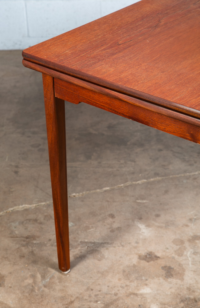 Mid Century Danish Modern Dining Table Solid Teak Extension 2 Draw Leaf Denmark - Image 9