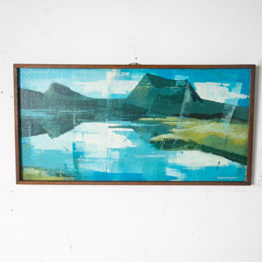 Mid Century Modern Painting Original Art Abstract Landscape Signed 1969 Mcm