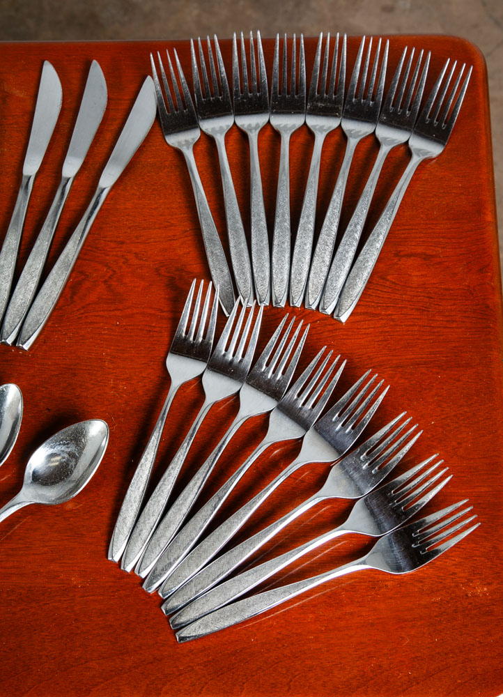 Mid Century Modern Cutlery Silverware Set Japan 32 Pc Vintage Signed Japanese - Image 5