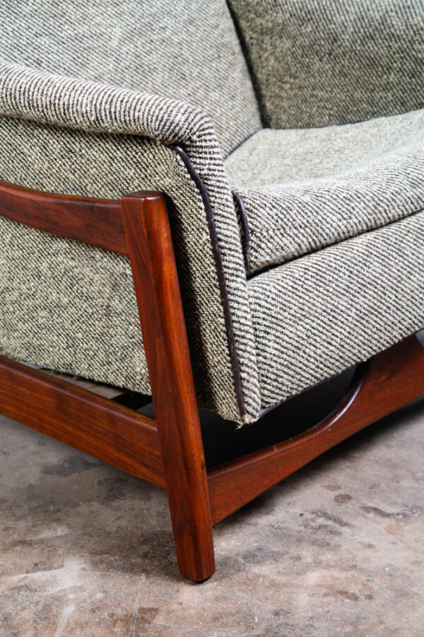 Mid Century Modern Lounge Rocking Chair Paoli White Wool Solid Walnut Vintage - Image 6