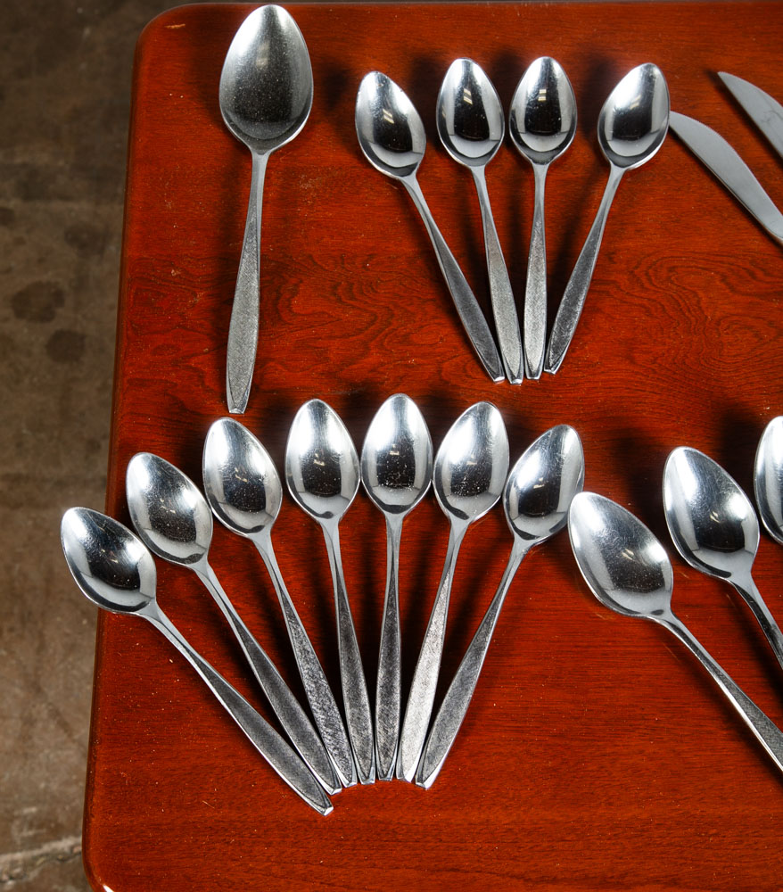 Mid Century Modern Cutlery Silverware Set Japan 32 Pc Vintage Signed Japanese - Image 9
