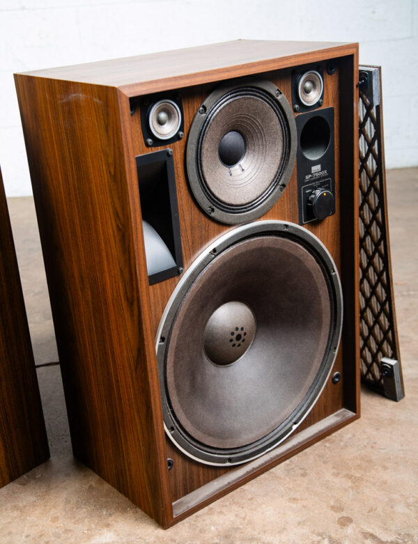 Vintage Speakers Sansui SP 7500X 4 Way Walnut Tested Speaker Set Lattice Grills - Image 7