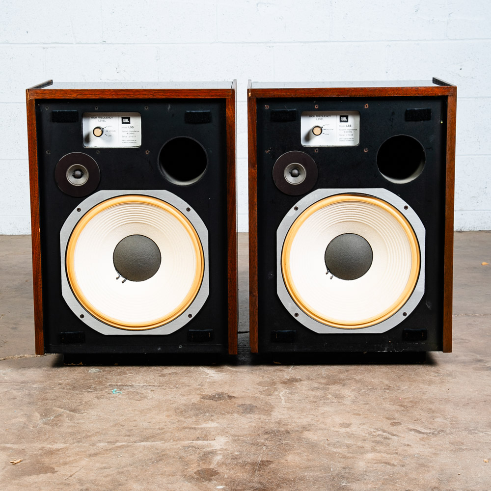 Mid Century Modern Speakers JBL L55 Walnut Tested Vintage Speaker Set Hifi Mcm - Image 2
