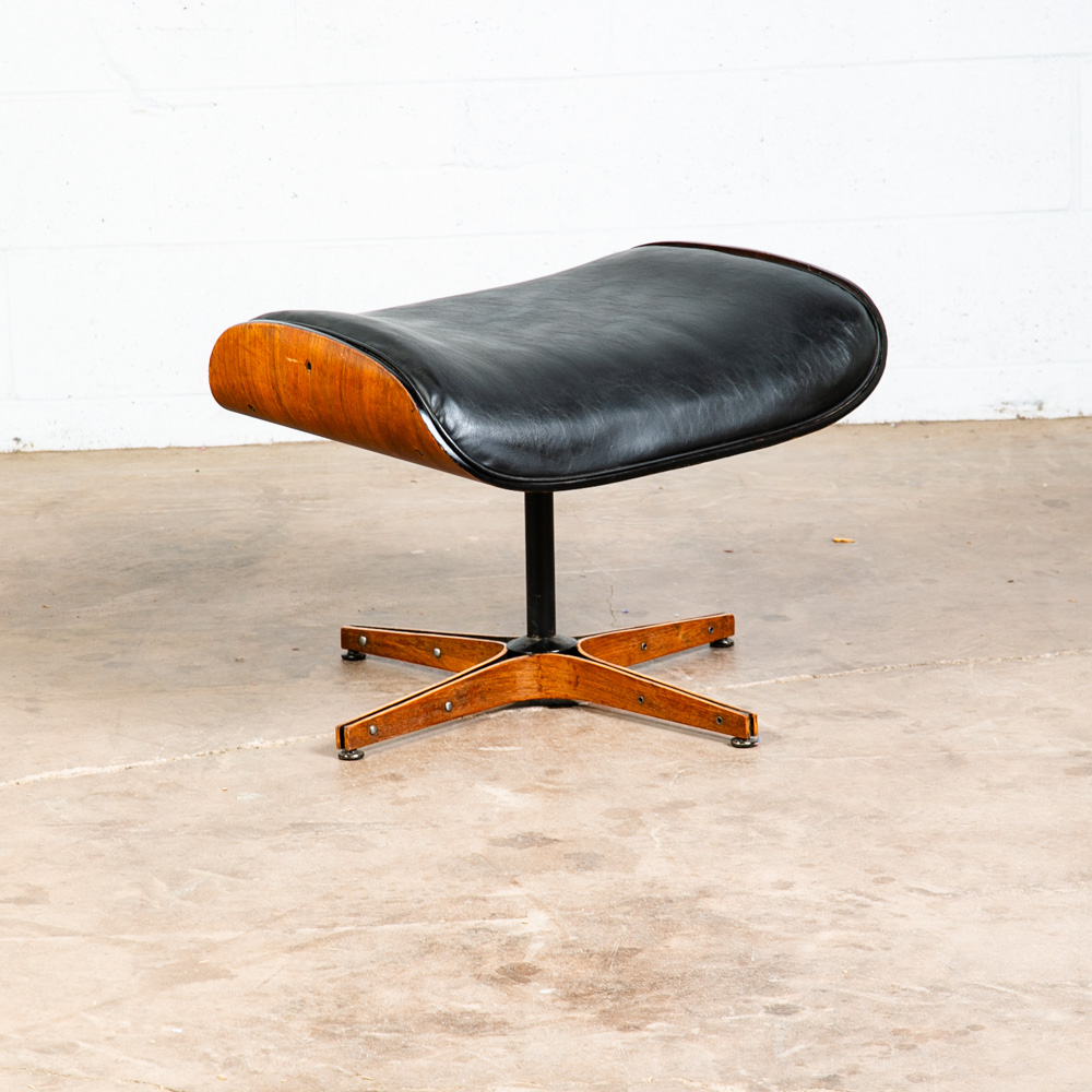 Mid Century Modern Lounge Chair Plycraft Mr Tufted Black Swivel George Mulhauser - Image 4