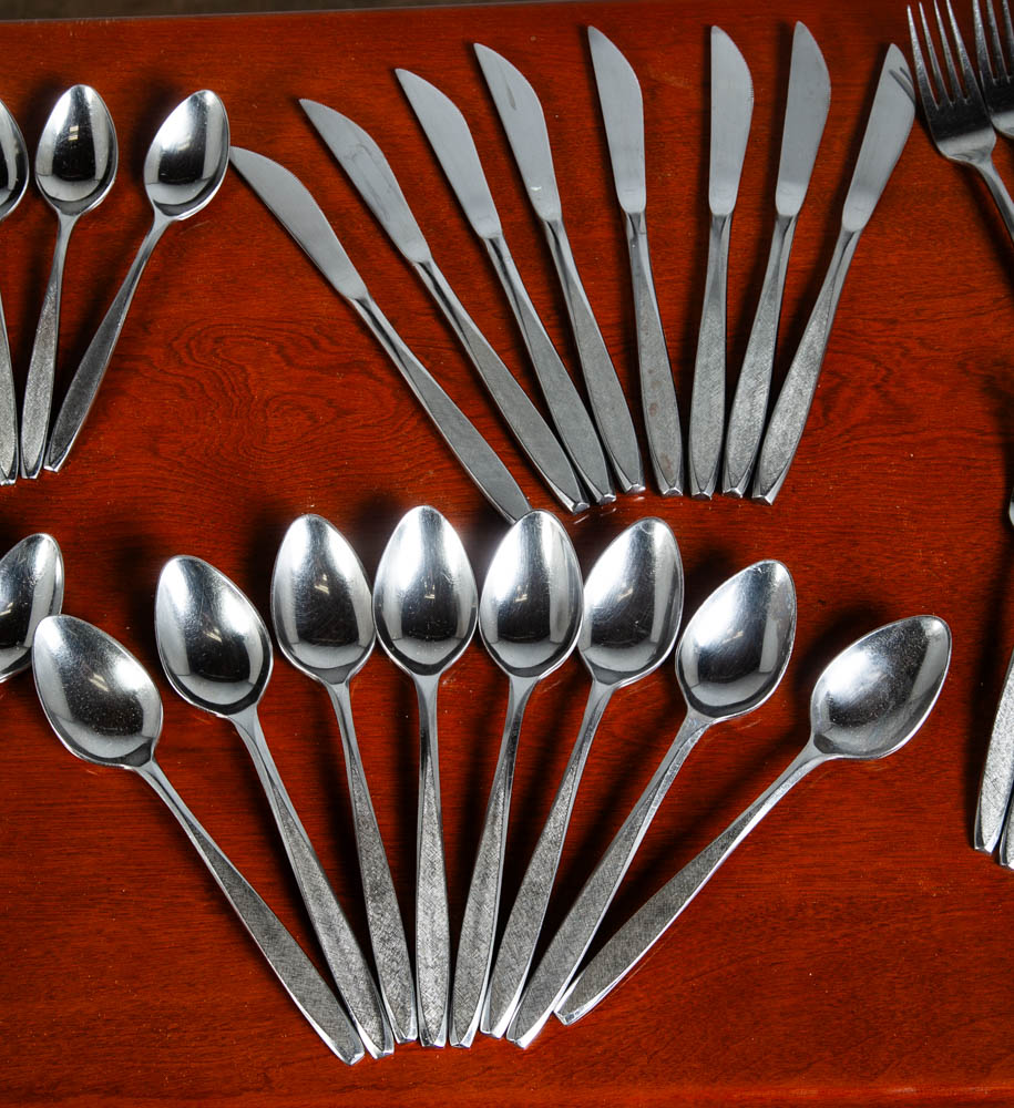 Mid Century Modern Cutlery Silverware Set Japan 32 Pc Vintage Signed Japanese - Image 7